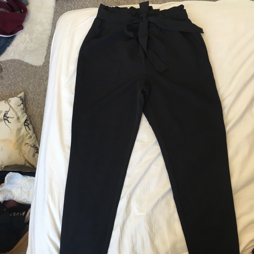 Urban Planet Paperbag Waist Black Dress Pants